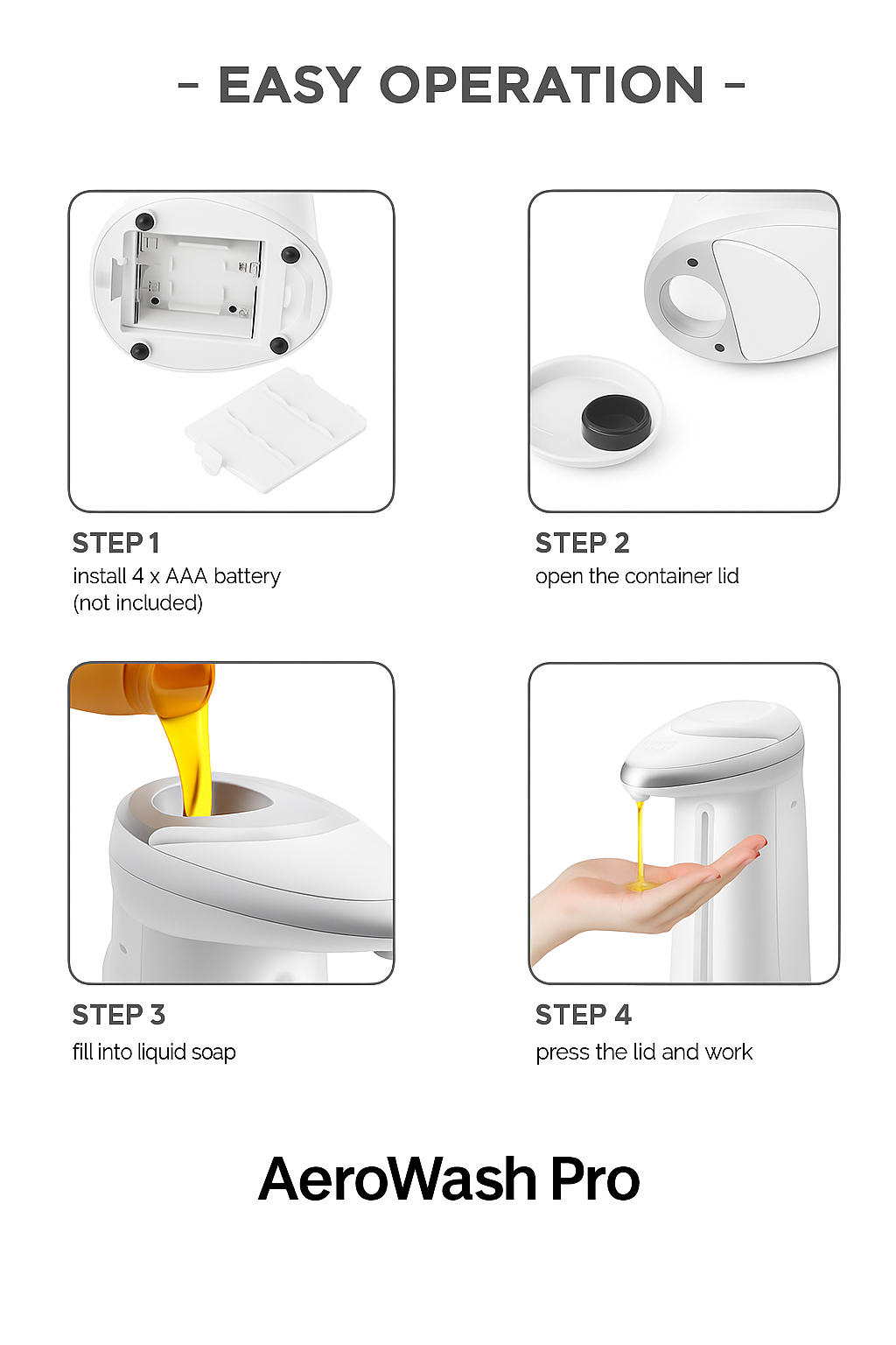 AeroWash Pro™ – Touchless Automatic Soap Dispenser